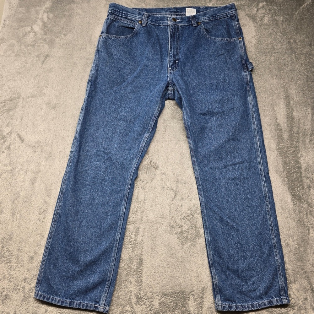 KEY Workwear Denim Carpenter Jeans Mens 36x30 Blue Cotton Relaxed Fit Comfort‎